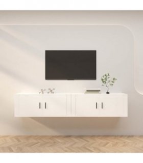 vidaXL 2 Piece Wall-mounted TV Cabinet Set White 100x34,5x40 cm