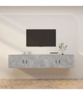 vidaXL 2 Piece Wall-mounted TV Cabinet Set Concrete Grey 100x34,5x40 cm