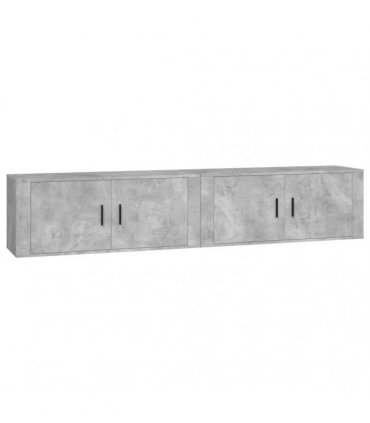 vidaXL 2 Piece Wall-mounted TV Cabinet Set Concrete Grey 100x34,5x40 cm