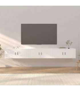 vidaXL 3 Piece Wall-mounted TV Cabinet Set White 100x34,5x40 cm