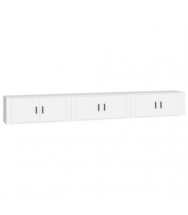 vidaXL 3 Piece Wall-mounted TV Cabinet Set White 100x34,5x40 cm