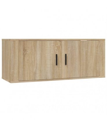 vidaXL 3 Piece Wall-mounted TV Cabinet Set Sonoma Oak 100x34,5x40 cm