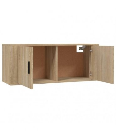 vidaXL 3 Piece Wall-mounted TV Cabinet Set Sonoma Oak 100x34,5x40 cm