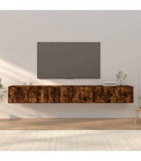 vidaXL 3 Piece Wall-mounted TV Cabinet Set Smoked Oak 100x34,5x40 cm