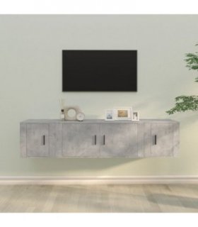 vidaXL 3 Piece TV Cabinet Set Concrete Grey Engineered Wood