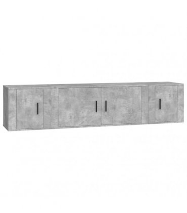 vidaXL 3 Piece TV Cabinet Set Concrete Grey Engineered Wood