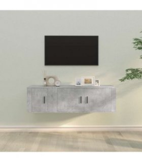 vidaXL 2 Piece TV Cabinet Set Concrete Grey Engineered Wood