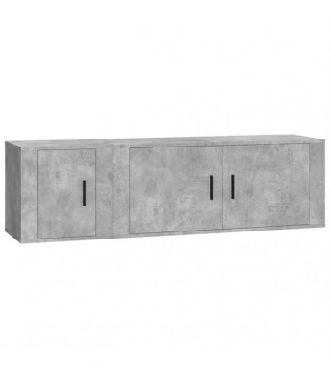vidaXL 2 Piece TV Cabinet Set Concrete Grey Engineered Wood