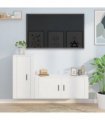vidaXL 2 Piece TV Cabinet Set White Engineered Wood