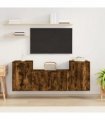 vidaXL 3 Piece TV Cabinet Set Smoked Oak Engineered Wood