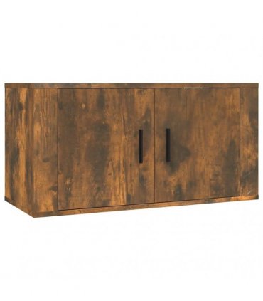vidaXL 3 Piece TV Cabinet Set Smoked Oak Engineered Wood