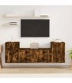 vidaXL 3 Piece TV Cabinet Set Smoked Oak Engineered Wood