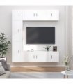 vidaXL 7 Piece TV Cabinet Set White Engineered Wood