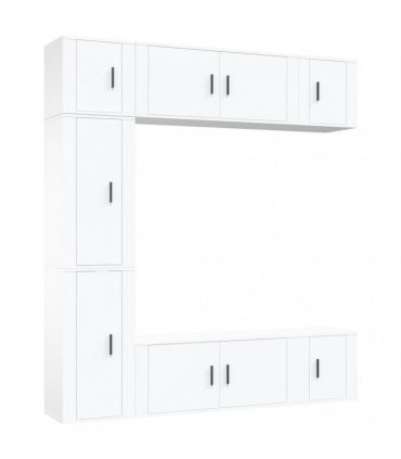 vidaXL 7 Piece TV Cabinet Set White Engineered Wood
