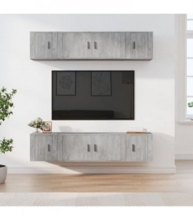 vidaXL 6 Piece TV Cabinet Set Concrete Grey Engineered Wood