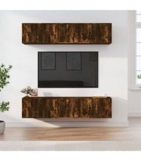vidaXL 6 Piece TV Cabinet Set Smoked Oak Engineered Wood