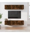 vidaXL 6 Piece TV Cabinet Set Smoked Oak Engineered Wood