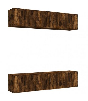 vidaXL 6 Piece TV Cabinet Set Smoked Oak Engineered Wood