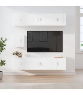vidaXL 7 Piece TV Cabinet Set White Engineered Wood