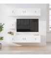 vidaXL 7 Piece TV Cabinet Set White Engineered Wood