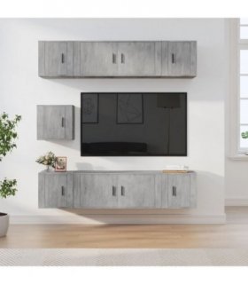 vidaXL 7 Piece TV Cabinet Set Concrete Grey Engineered Wood