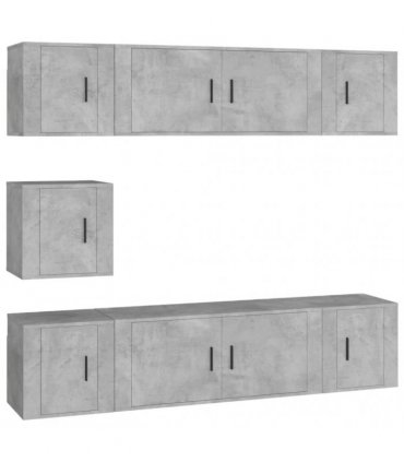 vidaXL 7 Piece TV Cabinet Set Concrete Grey Engineered Wood