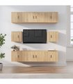 vidaXL 8 Piece TV Cabinet Set Sonoma Oak Engineered Wood