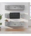 vidaXL 8 Piece TV Cabinet Set Concrete Grey Engineered Wood