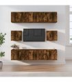 vidaXL 8 Piece TV Cabinet Set Smoked Oak Engineered Wood
