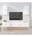 vidaXL 6 Piece TV Cabinet Set White Engineered Wood