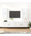 vidaXL 4 Piece TV Cabinet Set White Engineered Wood