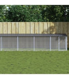 vidaXL Chicken Cage with Roof Anthracite 1003x98x90cm Galvanised Steel