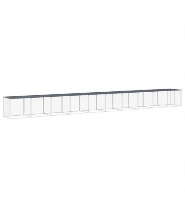 vidaXL Chicken Cage with Roof Anthracite 1003x98x90cm Galvanised Steel