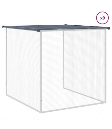 vidaXL Chicken Cage with Roof Anthracite 1003x98x90cm Galvanised Steel