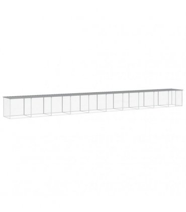 vidaXL Chicken Cage with Roof Light Grey 1003x98x90cm Galvanised Steel