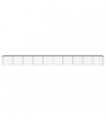 vidaXL Chicken Cage with Roof Light Grey 1003x98x90cm Galvanised Steel