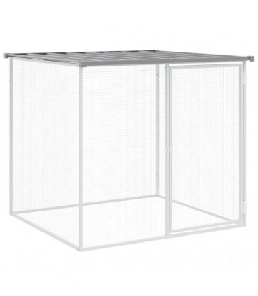 vidaXL Chicken Cage with Roof Light Grey 1003x98x90cm Galvanised Steel