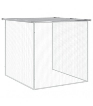 vidaXL Chicken Cage with Roof Light Grey 1003x98x90cm Galvanised Steel