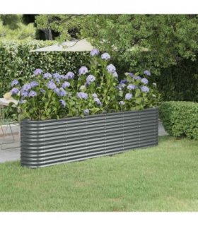 vidaXL Garden Raised Bed Galvanised Steel 260x40x68 cm Anthracite