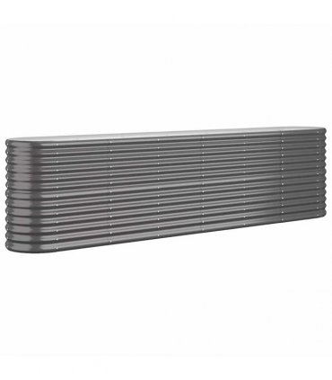 vidaXL Garden Raised Bed Galvanised Steel 260x40x68 cm Anthracite