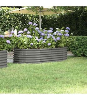vidaXL Garden Raised Bed Galvanised Steel 152x80x36 cm Grey