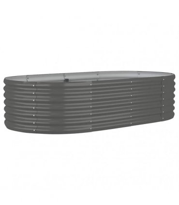 vidaXL Garden Raised Bed Galvanised Steel 152x80x36 cm Grey