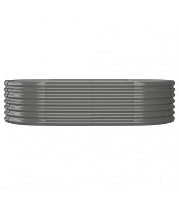 vidaXL Garden Raised Bed Galvanised Steel 152x80x36 cm Grey