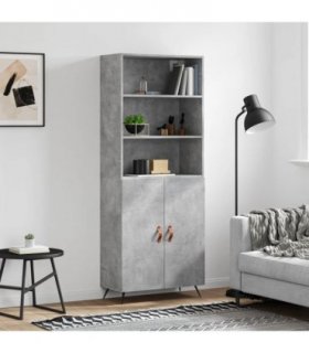 vidaXL Highboard Concrete Grey 69,5x34x180 cm Engineered Wood