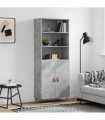vidaXL Highboard Concrete Grey 69,5x34x180 cm Engineered Wood