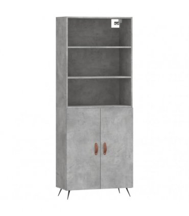 vidaXL Highboard Concrete Grey 69,5x34x180 cm Engineered Wood
