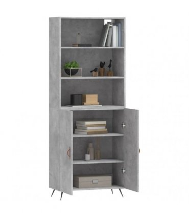 vidaXL Highboard Concrete Grey 69,5x34x180 cm Engineered Wood