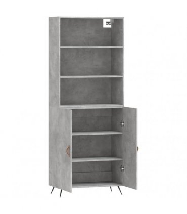 vidaXL Highboard Concrete Grey 69,5x34x180 cm Engineered Wood