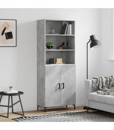 vidaXL Highboard Concrete Grey 69,5x34x180 cm Engineered Wood