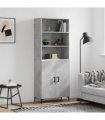 vidaXL Highboard Concrete Grey 69,5x34x180 cm Engineered Wood
